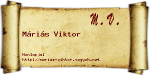 Máriás Viktor névjegykártya